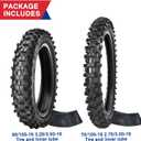 Dirt Bike Rear 90/100-16 3.25/3.50-16 Front 70/100-19 2.75/3.00-19 Tire and Inner Tube for 150cc KX100 KLX140 TTR125 CRF150 XR100 RM85L RM100 Baja DR125 Pit Bike Off Road Motocross Motorcycle