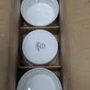 Porcelain Ramekins 4 oz Oven Safe, Small Souffle Dishes for Creme Brulee, Ice Cream, Dipping and Sauces Cup, Ceramic White Mini Baking Bowls Set of 6