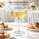 Plastic Coupe Glasses Set of 6, 10oz Ribbed Martini Glasses, Unique Cocktail Glass for Espresso Martini, Whiskey, Margarita, Home Bar, Parties, Weddings & Gift