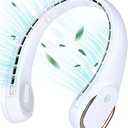 KIDEE Neck Fan, Neck Fans Portable Rechargeable, Upgrade 360° Air Outlet, Super Quiet, 3 Speeds, 4000mAh Personal Bladeless Wearable Fan for Indoor Outdoor Travel-White
