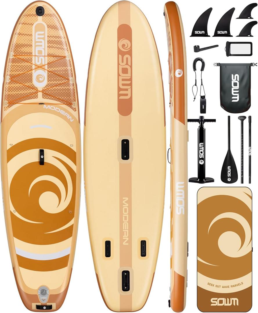 Inflatable Paddle Boards, Stand Up Paddle Board for Adults Youth of All-Round, 10'6'' *33'' * 6'' Extra Wide & No-Slip Sup for Yoga Fishing
