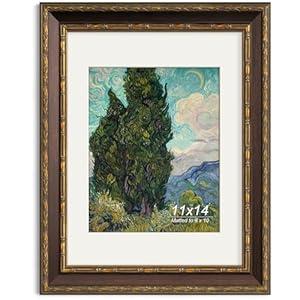 Yaetm Vintage 5x5 Picture Frame, Ornate Antique Gold 5 x 5 Square Frame with Real Glass, 1.4-inch Wide Molding, Display Photos & Art Print on Tabletop or Wall Mounting (Black/Gold, 2 Pack)