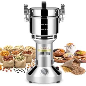 550g Grain Mill ，Grain mill grinder High speed Stainless Steel Flour Wheat Seeds Corn Spices Nut Pill Herbs & Seasonings Dry Grinder Electric Machine grinder for kitchen