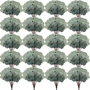 Taiyin 40 Pieces Artificial Eucalyptus Leaves for Wedding Eucalyptus Leaves Stems Decor Greenery Faux Green Stems for Wedding Centerpiece Floral Home Decor, 11 Inches