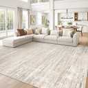 zesthome 7x9 Living Room Washable Area Rug Large Neutral Abstract Rug Beige