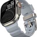 Rugged Silicone Bands Compatible with Apple Watch Ultra 3/2/1 Band 49mm 46mm 45mm, Durable Adventurous Sport Rubber Strap with Metal Clasp for iWatch Series 11 10 9 8 7 SE (T-Gray, 42mm/44mm/45mm/46mm/49mm)