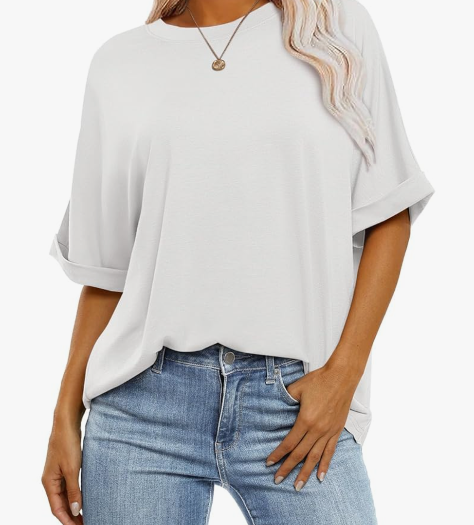 ANRABESS Womens Tops Oversized T Shirts Short Sleeve Crewneck Summer Casual Loose Basic Tee Shirt 2025 Trendy Fashion Clothes XL