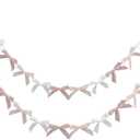 DrCor Blush Pink Velvet Bow Garland 2 Pack 10FT Pre-Strung Ribbon Banner with 24 Bows for Girls Bedroom Decor, Birthday Party Backdrop, Baby Shower, Coquette Room Wall Decoration