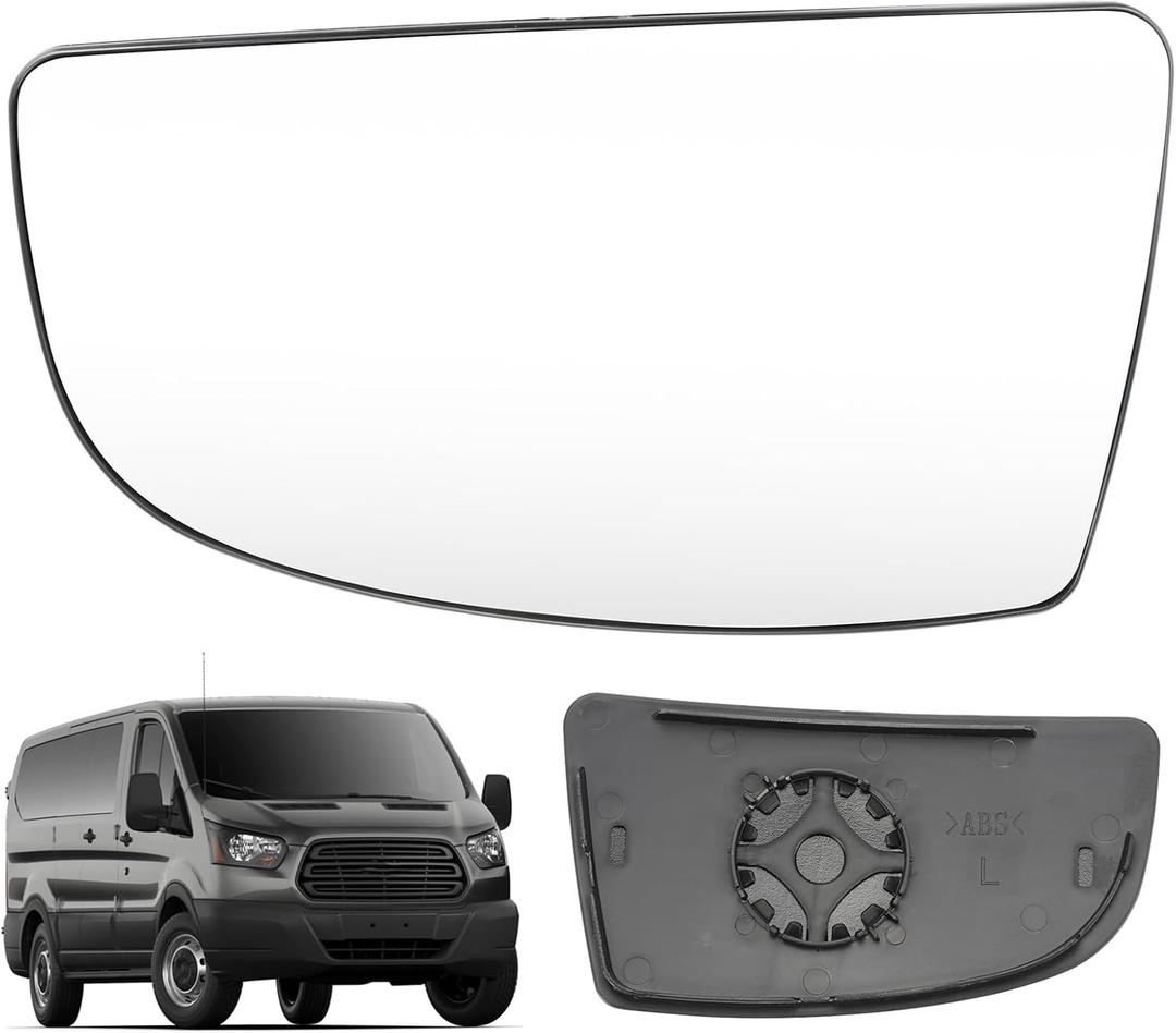 Compatible With Ford Transit T150 T250 T350 2015 2016 2017-UP Driver Left Side Mirror Glass, Lower Tow Mirror with backing plate, Replace BK3Z17K707A
