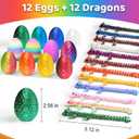 12 Pack 3D Printed Dragon Toys, Flexible Articulated Fidget Dragons in Surprise Eggs, Collectible Desk Toys, Party Favors & Classroom Prizes for Kids