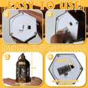 Mini Lantern Decorative, 12Pcs Small Lanterns with LED Candle, Ramadan Decorations, Hanging Vintage Moroccan Lantern Bulk for Easter Wedding Xmas Party Table Centerpiece, Brushed Brass