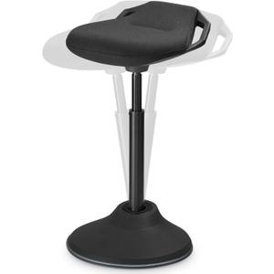 SONGMICS Standing Desk Chair, Adjustable Ergonomic Wobble Stool, 23.6-33.3 Inches Drafting Chair, Swivel Sitting Balance Stool, Fabric Upholstery, Anti-Slip Bottom Pad, Ink Black UOSC02BK