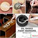 Paint Markers,4 Colors Oil-Based Waterproof Quick Dry Permanent Paint Pens for Metal, Wood, Fabric, Plastic, Canvas, Glass, Rock, Tire, DIY Craft (Metallic Gold,Metallic Silver,Black,White)