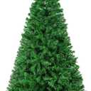 Christmas Tree, 6 FT Artificial Christmas Tree, Xmas Pine Tree with Solid Foldable Metal Stand Perfect for Indoor and Outdoor Holiday Decoration, Green (1in)