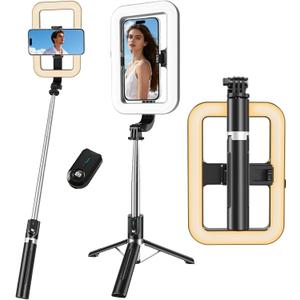 Heliora Selfie Ring Light with 54" Tripod Stand, Dimmable Selfie Light with Extendable Tripod Stand with Phone Holder & Wireless Remote for iPhone & Android,YouTube, Makeup,TIKTok, Vlogging