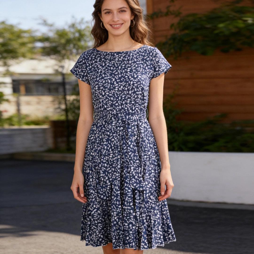 Dresses for Women Casual Summer Tshirt Dresses Short Sleeve Pleated Fashion Beach Vacation Sundresses (M)