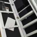 Nicetree 360Swivel Jewelry Cabinet, Rotatable Full Length Mirror with Jewelry Storage, Standing Jewelry Armoire Organizer, Lockable Jewelry Organizer with 3 Rear Shelves, Bottom Drawer, Pure White