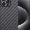 Ultra Thin Aramid Carbon Fiber Case for Apple iPhone 16 pro, Camera Full Cover Protection Black