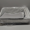 Cat Litter Box Stainless Steel Enclosure, Comfortable Space for Large Cats and Kittens, Easy to Clean Smooth Surface, Durable Metal Build with Cover, Litter Pad, Footboard and Shovel (Dark Gray)