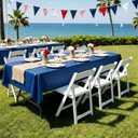 Smiry Disposable Table Cloth 3 Pack, 54 x 132 Inch Waterproof Plastic Tablecloth, Decorative Rectangle Table Covers for Party, Birthday, Picnic, Navy