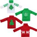 Bencailor 4 Pcs Christmas Doll Clothes Sweater Christmas Accessories Outfit Small Sweater 11.5 Inch Winter Xmas Outfits Knitted for Doll Accessories