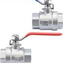 1-1/2'' Full Port Ball Valve, NPT Female 316 Stainless Steel Heavy Duty Ball Valve for Water, Oil and Gas with Handle WOG1000 (2PCS)