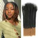 Loc Extensions Human Hair Dreadlock Extensions Human Hair Locs Extensions Bundles for Women Men Kids Full Handmade Permanent Locs Can Be Dyed and Bleached 10Strands(T1B/30#,6 Inch)