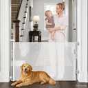 Retractable Baby Gates for Doorways 50” Wide Mesh Pet Gate