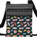 Candy Messenger Bag Small Ethnic Pattern Adjustable Strap Crossbody Zipper Pouch Candy Phone Organizer Wallet Shoulder Handbag Halloween Present for Women Friends