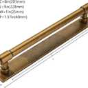 khtumeware 5 Pack 8 Inch(203 mm) Center to Center Antique Brass Cabinet Pull Backplate with Base Plate Zinc Solid Vintage Kitchen Cabinet Handles Drawer Pulls Cabinet Hardware