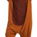 Cute Capybara Onesie Pajamas Adult Halloween Onesie Pajamas with Orange Hood (Medium)