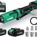 KIMO 20V Cordless Ratchet Wrench 3/8, 89Ft-lbs 400RPM Electric Ratchet Wrench Set w/Variable Speed, 2x2.0Ah Battery Power Ratchet Wrenches, 7Sockets, 3/8"to1/4" Adapter, 3"Extension Bar, Fast Charger