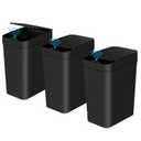 Anborry Bathroom Automatic Trash Can 3 Pack 2.2 Gallon Motion Sensor Touchless Small Slim Garbage Can with Lid Smart Electric Narrow Garbage Bin for Bedroom Living Room Office Kitchen (Black)