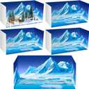 Hiboom 4 Pieces Arctic Style Diorama Box Polar Animal Diorama Cardboard Supplies Arctic Animal Habitat Project Supplies with Double Sided Tapes for Project Display, DIY Crafts, 19.7 x 8.7 x 8.3 Inches