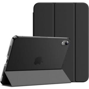 JETech Case for iPad mini (A17 Pro, 2024 Model, 7th Generation) / mini 6 (2021 Model, 6th Generation), Slim Stand Hard Back Shell Smart Cover with Auto Wake/Sleep (Black)
