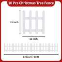 16" Extra Tall Christmas Tree Fence,10PCS Heavy Duty Wooden Baby Gate Around Christmas Tree Gate,Thickened White Picket Fence Barrier for Dogs,Cats&Kids,Tree Fence Border Decoration