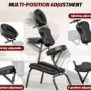 CLORIS Folding Massage Chair Adjustable Therapy Chair with Carry Case Black
