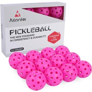 ALANFEI 12-Pack Premium Pickleball Balls -Compliant USAP Approved, 40 Holes Outdoor/Indoor Pickle Balls Perfectly Balanced, High Bounce True Flight, Pickle Ball for Tournament Play