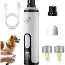 Upgraded Slient Dog Nail Grinder, Professional Pet Nail Grinder, Triple Speed Settings, 2000mAh Battery, Ultra Quiet Operation for Stress-Free Grooming for Small Medium Large Dogs & Cat (White)