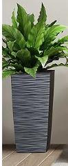 Heavy Duty Tall Planters for Outdoor Plants, Indoor Grande Plant Pots, Boxes, Trees, Flower Pots, 2-Piece Set, 3.4 Gallon, Modern Design, Built-in Drainage, Front Porch Decor, Dark Gray