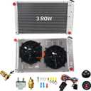 ALLOYWORKS 3 Row Full Aluminum Radiator + 2X12" Fans Shroud + Relay For 1977-1987 Chevy Nova C/K/G/P 10 20 30 40, Buick Century Skylark1977-1980 GMC C/K/G 15 25 35 1500 2500 3500 Suburban Radiators