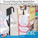 10 Pack Clip Strip Heavy Duty Metal Merchandising Strips, Clip Strips for Hanging Chips, Snacks, Candy in Retail Stores, Black, 31" Long, 2.5" W x 1.5" H Header, 12 Hook Stations