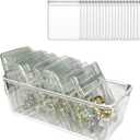 Jewelry Organizers for Women, Clear Acrylic Drawer Organizer Box with 15 Middle Bags for Necklace, Ring, Screw Individually Packaged, Easy to Carry