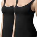 Esa Liang Shapewear Tummy Control Backless Compression Tanks for Women (Black)