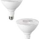 EDISHINE PAR38 LED Outdoor Flood Light Bulbs 2 Pack, 120W Equivalent Dimmable Waterproof LED Flood Light Bulb 3000K Warm Light 18W 1800LM E26 Base for Yard Porch Driveway Garage Christmas, ETL Listed