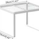 Kitchen Cabinet Storage Shelf Stackable Wire Spice Rack Organizer Heavy Duty Space Saver for Bathroom Bedroom Closet Laundry Room Office Countertop - White, Pack 1