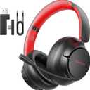 Wireless Gaming Headsets for PS5, PS4, 55Hr Battery 2.4Ghz /Bluetooth 5.3 Gaming Headphones with Microphone, Gamer Headset Wireless for PS5, Switch, PC, Black&Red