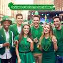4E's Novelty 72 Pack St Patricks Day Beads Necklace Bulk Green Beads - Saint Pattys Gifts, 33 Inch 7mm Party Favor Supply, St Patricks Day Outfit Costume Dress UP Accessories Bulk Parade Throws