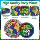 96Pcs 2026 World Soccer Tournament Cup Party Plates and Napkins Soccer Theme Decoration Football Sports Events Paper Disposable Plates Sport Tableware Set for International World Flags Favors 24 Guest