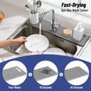 2 x Faucet Mat for Kitchen Sink, Diatomite Stone Drying Mat & Sink Protector, Prevent Moisture, Quick-Dry Splash Guard for Kitchen & Bathroom Counter, Light Gray, 23.6" x 3.9"